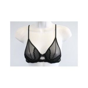 R CRESCENTINI DELICATE BLACK LACE UNDERWIRE BRA MADE IN ITALY SIZE 32